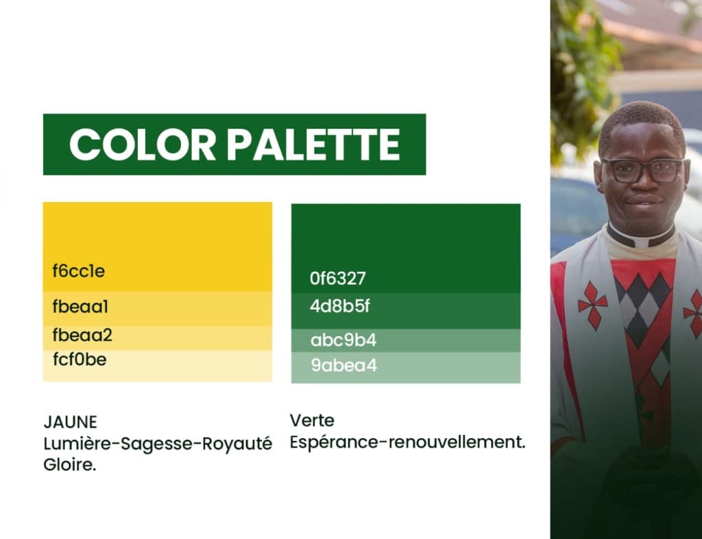 Palette de couleurs de la marque et portrait